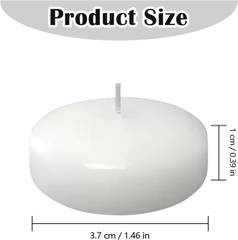 IQMLQV 20 Pieces 1.5 Inch White Floating Candles Unscented,1.5 Hour Burning Small Floating Candles Centerpieces for Special Night, Pool,Party,Christmas,Wedding,Cylinder Vases - Image 2